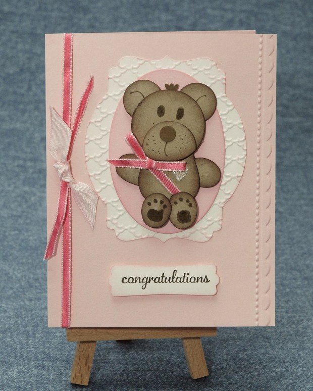 Punch Art Bear Baby Card